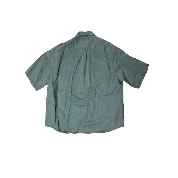 Columbia One Pocket Button Short Sleeve 100% Cotton Shirt Men's Green Size Med - Picture 8 of 9